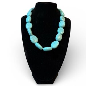 Chaps Necklace Turquoise Stone Chunky Beaded 18 In Womens Statement Jewelry